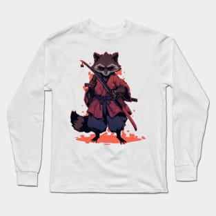 raccoon samurai Long Sleeve T-Shirt